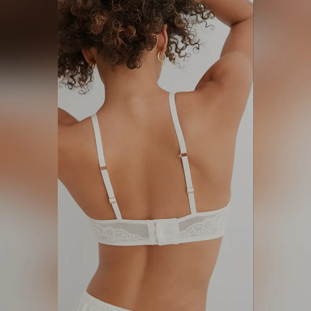 Aerie Bra - Show Off Eyelash Lace Plunge Push Up Bra Size 34D NWT - Picture 3 of 3